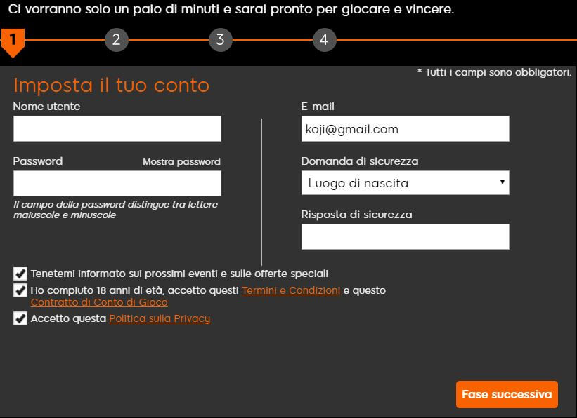 888 sport registrazione